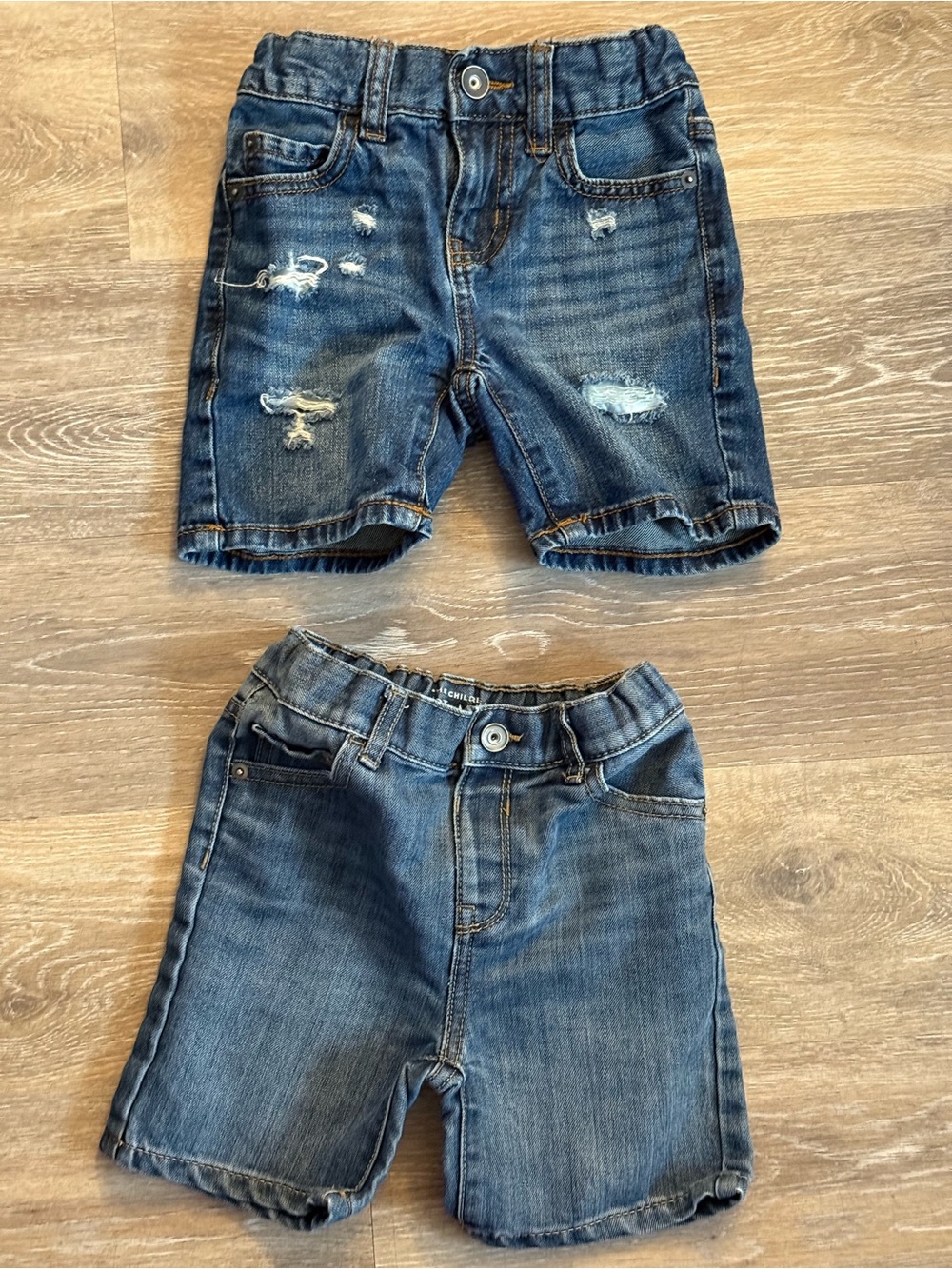 The Children's Place Distressed & Classic Blue Denim Shorts Set